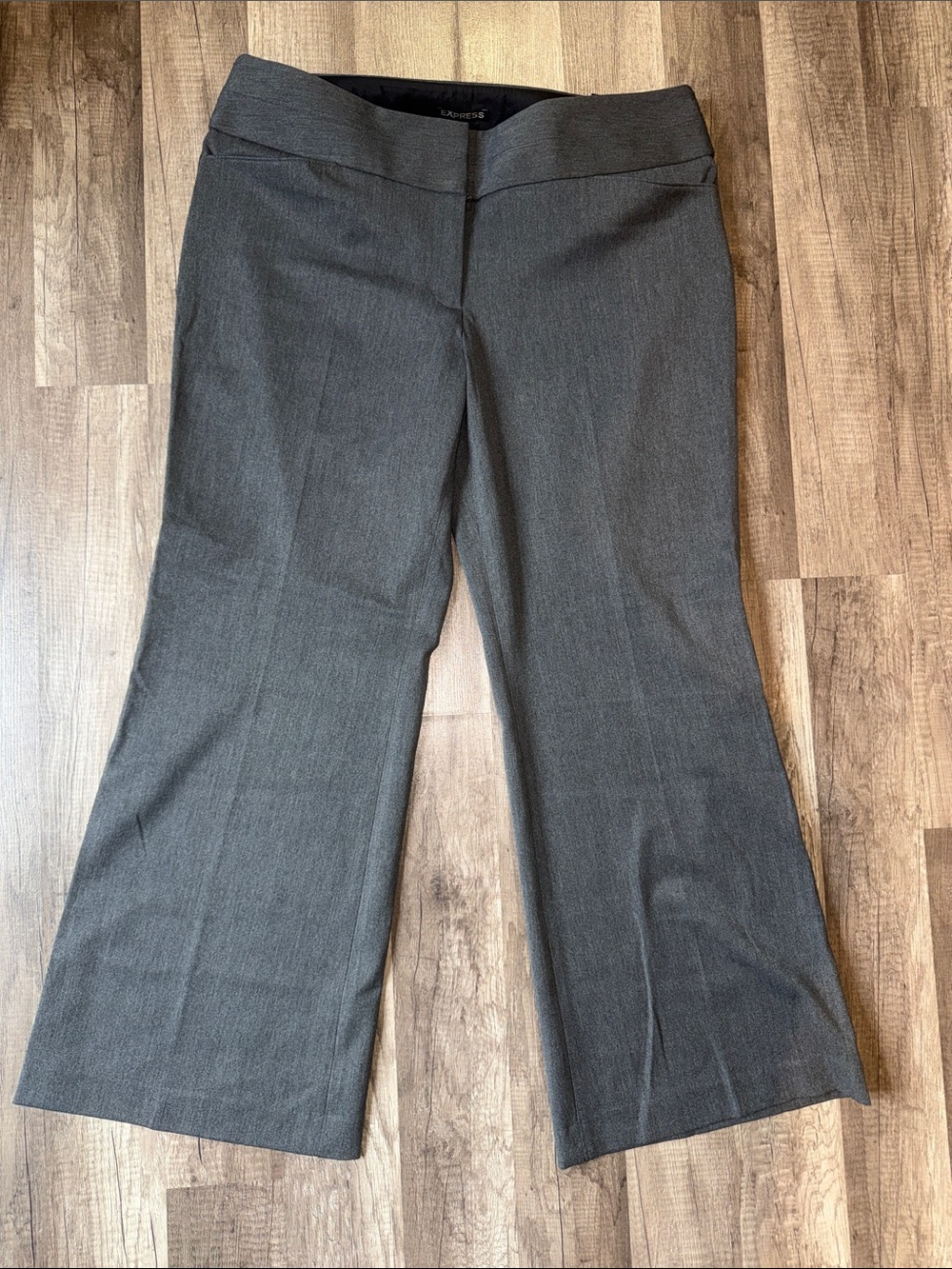 🆕 Express Editor Wide Waistband Pant Charcoal Gray - 14 Short